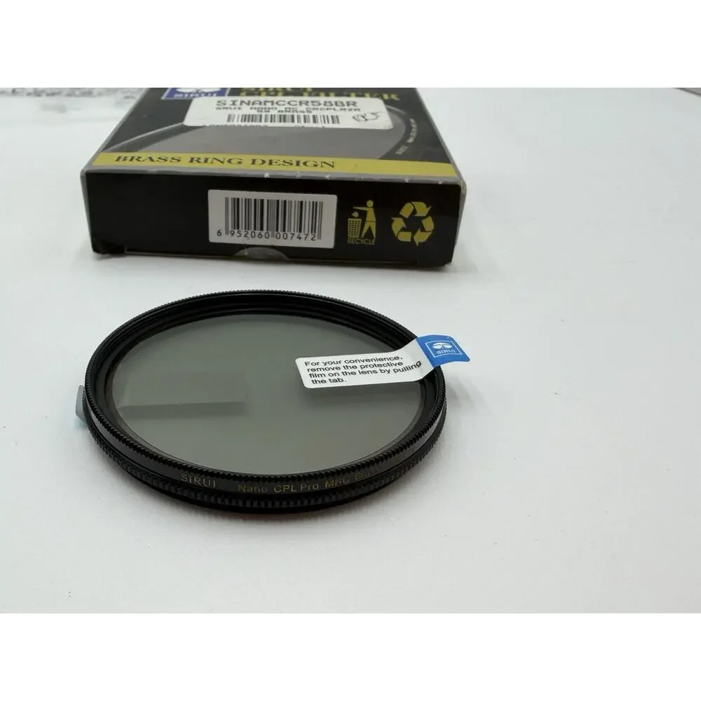 Sirui 58mm Nano MC Circular Polarizer Filter, Brass Ring